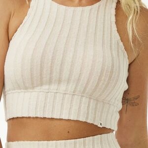 Rip Curl Oatmeal Ribbed Crop Tank With Pads 00017